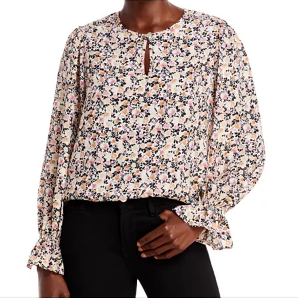 Status By Chenault woven floral print keyhole shirt
